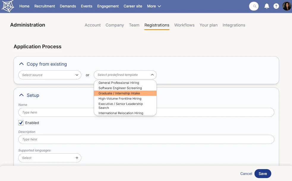 Predefined Templates