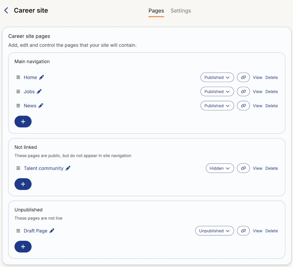 Career Site Pages