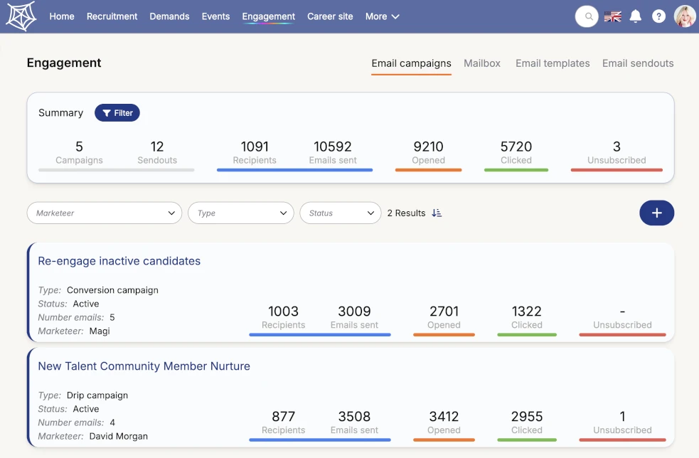 Email Campaigns List