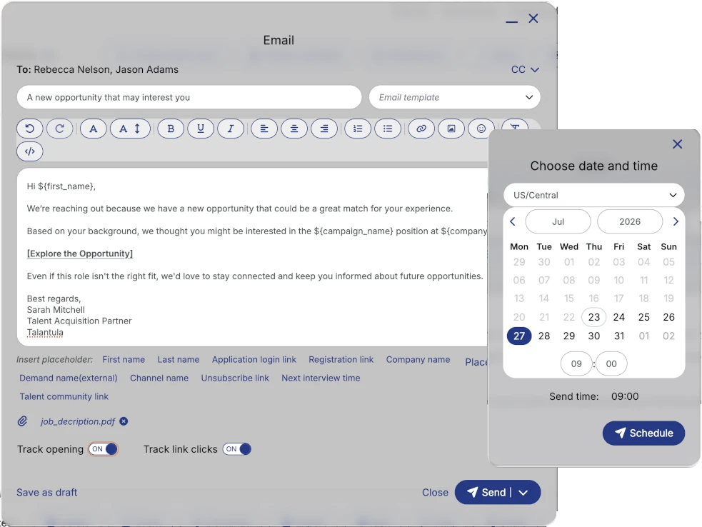 Send Email Popup